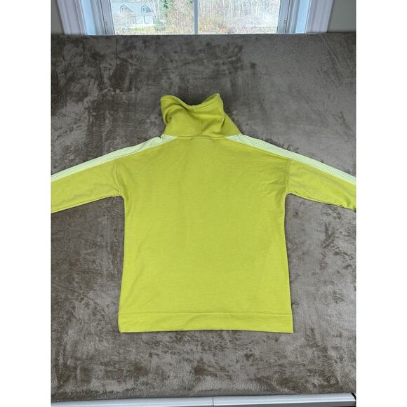 Under Armor Sweatshirt Women Medium Lime Green Sweater Loose Fit Funnel Neck - Picture 5 of 8